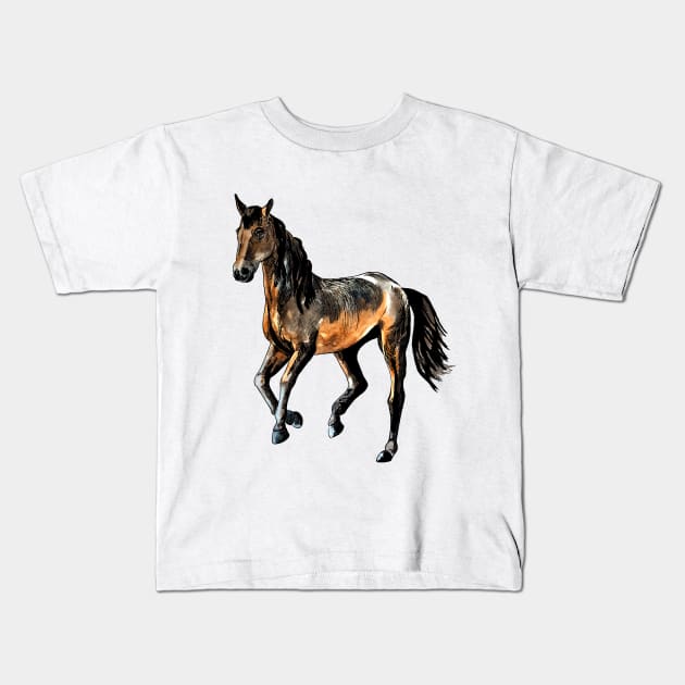 horse Kids T-Shirt by VicaVeresk